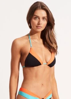Slice Of Splice Triangle Bikini Top - Black 10 Slice Of Splice Triangle Bikini Top - Black -Outlet Seafolly Store 31424 990 Black 3