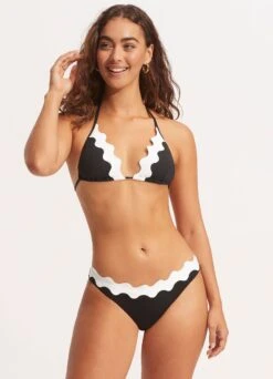 Outlet Seafolly Store 42 Gia Ric Rac Longline Slide Tri - Black