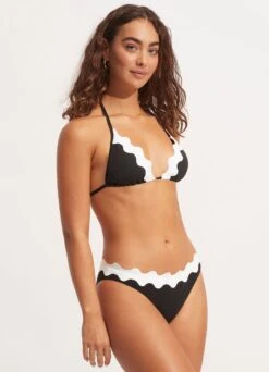 Gia Ric Rac Longline Slide Tri - Black 9 Gia Ric Rac Longline Slide Tri - Black -Outlet Seafolly Store 31437 717 Black 5