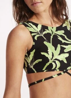 Palm Paradise Crop Top - Black -Outlet Seafolly Store 31451 028 Black 7