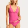 Seafolly Collective Trim Front Tankini Top - Hot Pink 2 Seafolly Collective Trim Front Tankini Top - Hot Pink -Outlet Seafolly Store 31455 942 Hot 20Pink 3