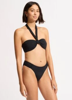 Seafolly Collective Sash Tie Front Bandeau Bikini Top - Black 11 Seafolly Collective Sash Tie Front Bandeau Bikini Top - Black -Outlet Seafolly Store 31466 942 Black 5