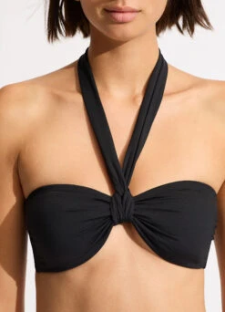 Seafolly Collective Sash Tie Front Bandeau Bikini Top - Black 13 Seafolly Collective Sash Tie Front Bandeau Bikini Top - Black -Outlet Seafolly Store 31466 942 Black 7