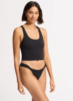 Sea Dive Action Back Tank Bikini Top - Black -Outlet Seafolly Store 31478 861 Black 5