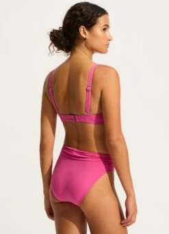Seafolly Collective Roll Top Bikini Bottom - Hot Pink -Outlet Seafolly Store 40133 942 Hot 20Pink 6