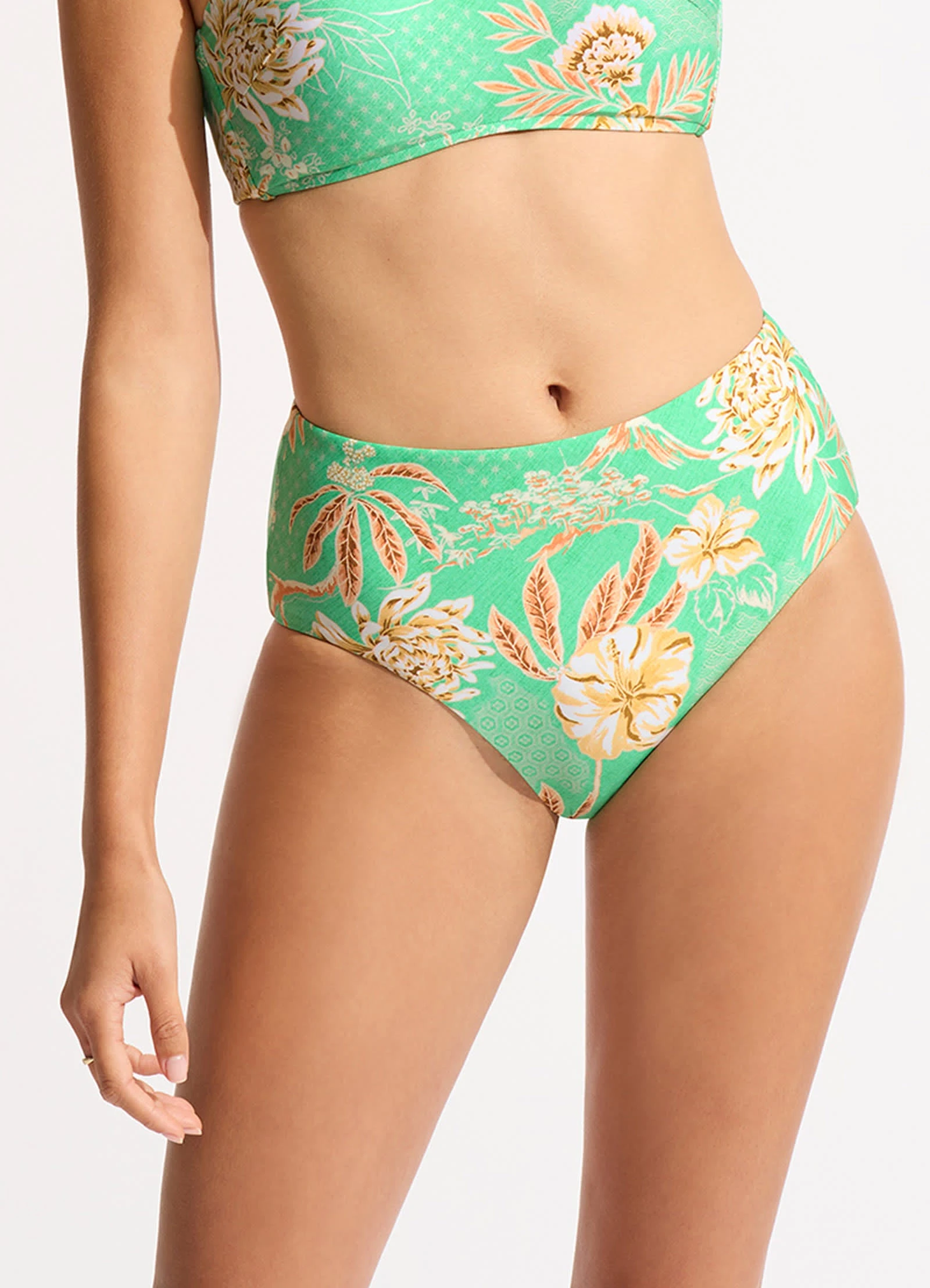 Eden High Waisted Bikini Bottom - Mint 4 Eden High Waisted Bikini Bottom - Mint - Image 2