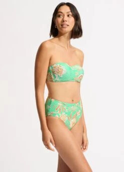Eden High Waisted Bikini Bottom - Mint 10 Eden High Waisted Bikini Bottom - Mint -Outlet Seafolly Store 40646 070 Mint 5