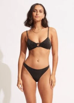 Outlet Seafolly Store 36 Poolside High Cut Rio - Sepia