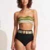 Sun Stripe High Waisted Pant With Belt - Avocado -Outlet Seafolly Store 40686 947 Avocado 1