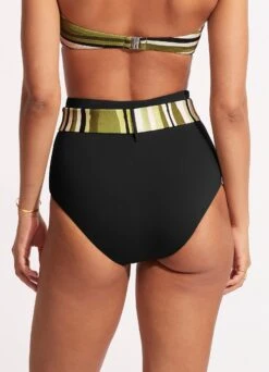 Sun Stripe High Waisted Pant With Belt - Avocado -Outlet Seafolly Store 40686 947 Avocado 5