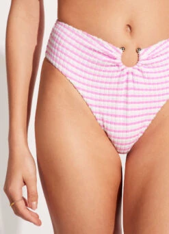 Sorrento Stripe High Waisted Bikini Bottom - Parfait Pink -Outlet Seafolly Store 40720 027 ParfaitPnk 7