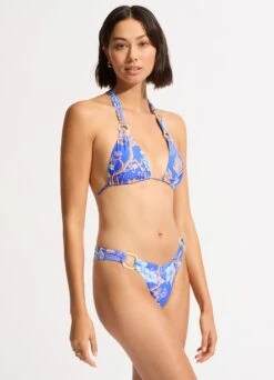 Eden Ring Side Rio Bikini Bottom - Azure 9 Eden Ring Side Rio Bikini Bottom - Azure -Outlet Seafolly Store 40725 070 Azure 5