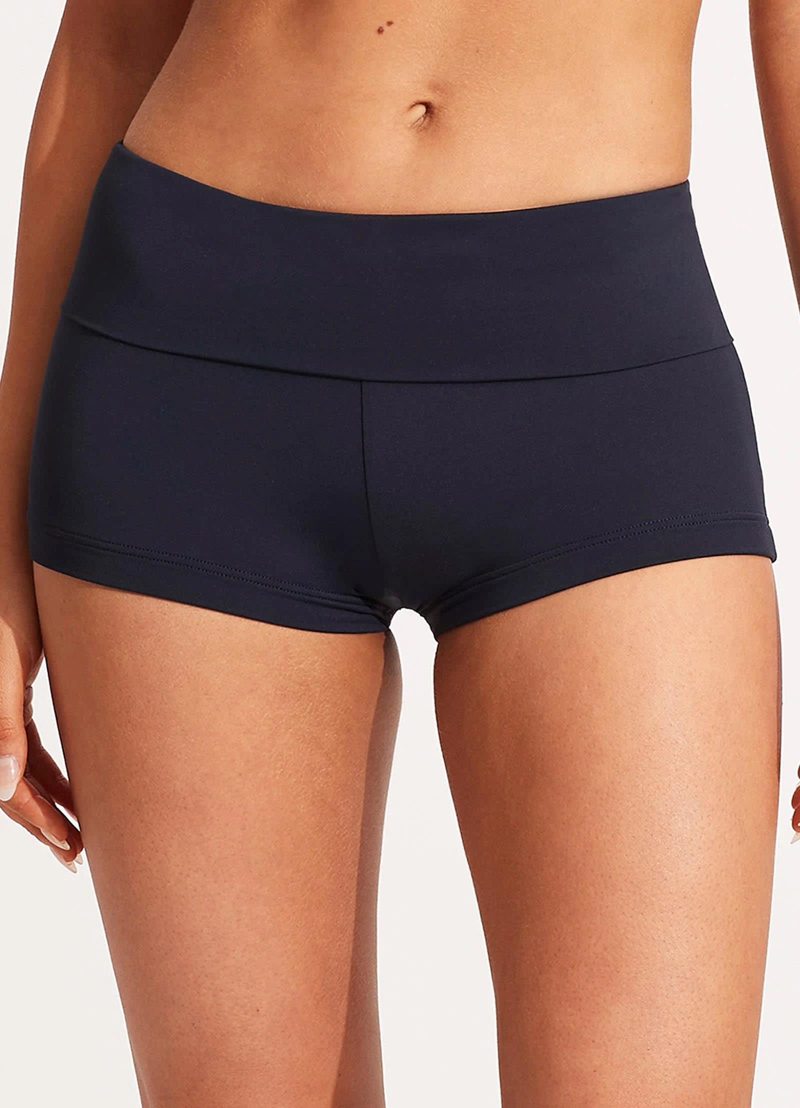 Seafolly Collective Roll Top Boyleg - True Navy 4 Seafolly Collective Roll Top Boyleg - True Navy - Image 2