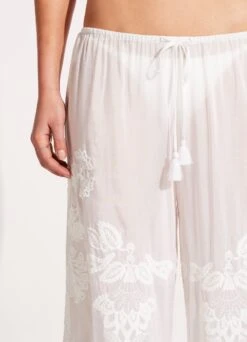 Embroidered Pant - White 11 Embroidered Pant - White -Outlet Seafolly Store 52833 PA White 7