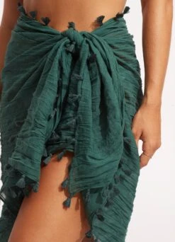 Cotton Gauze Sarong - Evergreen -Outlet Seafolly Store 52965 SG Evergreen 5