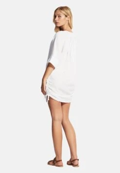 Crinkle Cotton Cover Up - White -Outlet Seafolly Store 53868 CU White 3