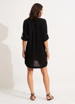 Essential Cover Up - Black -Outlet Seafolly Store 54020 CU Black 3