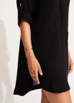 Essential Cover Up - Black -Outlet Seafolly Store 54020 CU Black 4