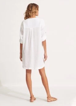 Essential Cover Up - White -Outlet Seafolly Store 54020 CU White 4