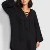 Harbour Linen Cover Up - Black 1 Harbour Linen Cover Up - Black -Outlet Seafolly Store 54352 CU Black 1