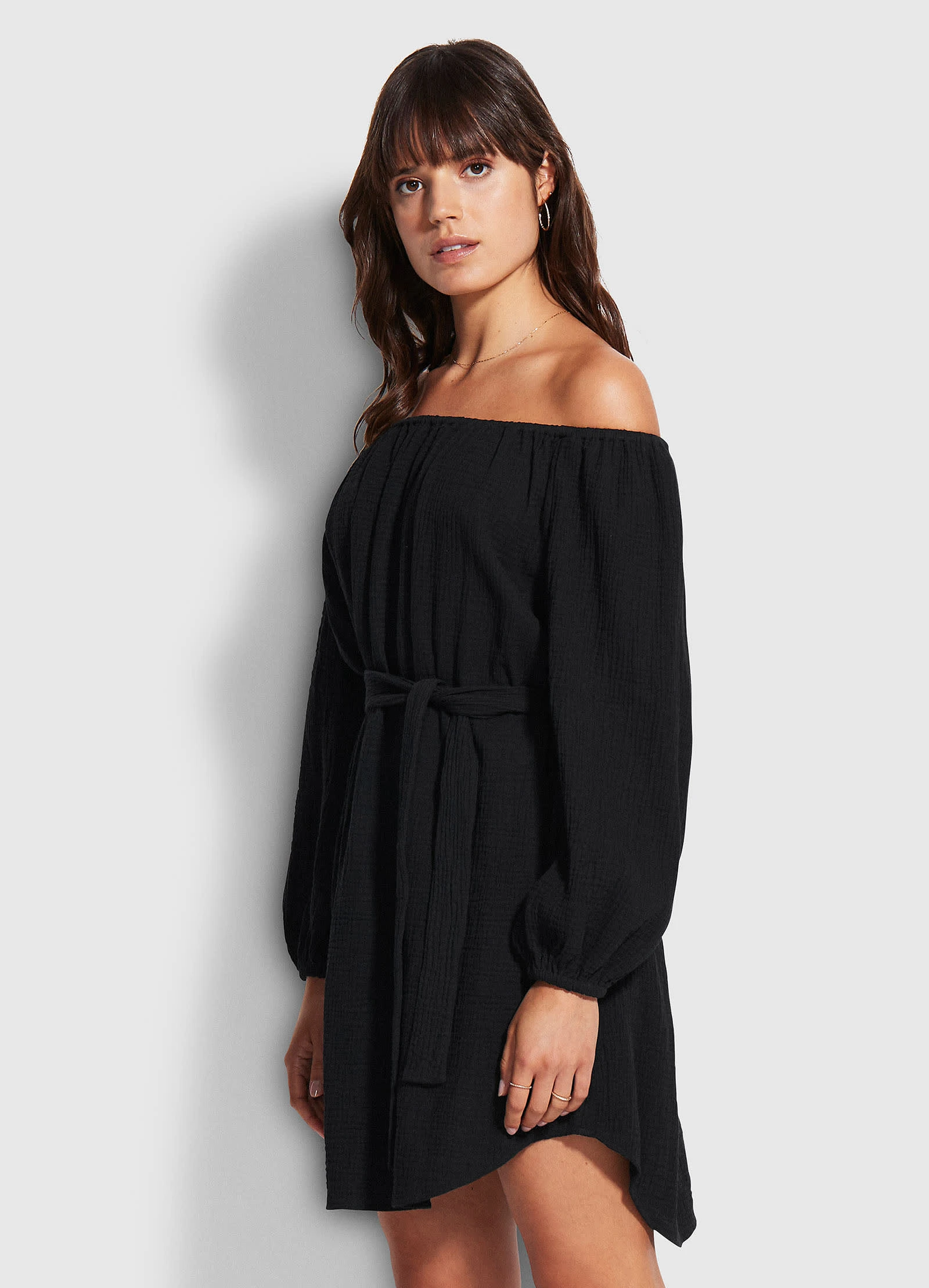 Double Cloth Summer Cover Up - Black 4 Double Cloth Summer Cover Up - Black - Image 2