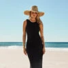 Dreamcatcher Crochet Cover Up Slip Dress - Black 2 Dreamcatcher Crochet Cover Up Slip Dress - Black -Outlet Seafolly Store 54610 CU Black 1