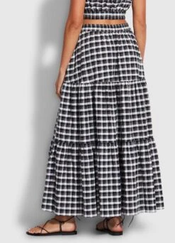 Gingham Tiered Skirt - Black 13 Gingham Tiered Skirt - Black -Outlet Seafolly Store 54661 SK Black 5