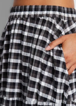 Gingham Tiered Skirt - Black 14 Gingham Tiered Skirt - Black -Outlet Seafolly Store 54661 SK Black 6