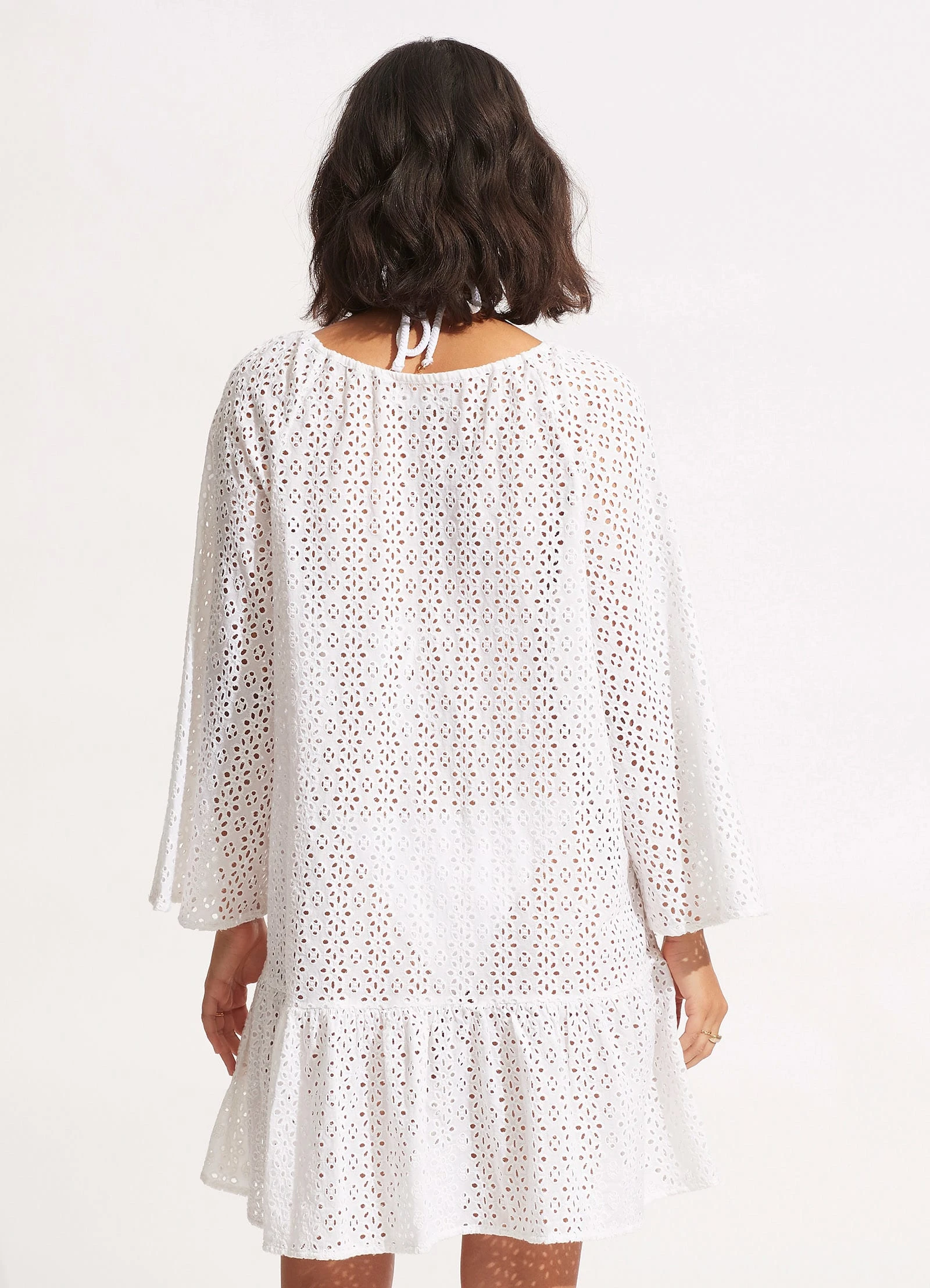 Broderie Anglaise Cover Up - White 5 Broderie Anglaise Cover Up - White - Image 3