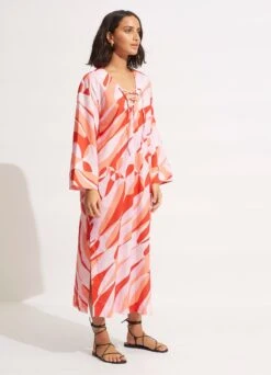Poolside Maxi Cover Up - Chintz Pink -Outlet Seafolly Store 54724 CU ChintzPin 3