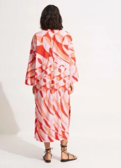 Poolside Maxi Cover Up - Chintz Pink -Outlet Seafolly Store 54724 CU ChintzPin 4