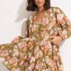 Paradise Garden Tiered Dress - Avocado 2 Paradise Garden Tiered Dress - Avocado -Outlet Seafolly Store 54731 DR Avocado 1