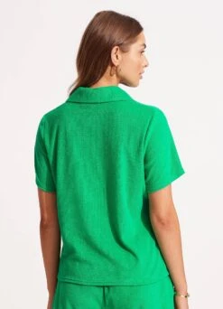 Terry Polo Top - Green -Outlet Seafolly Store 54760 TO Green 4