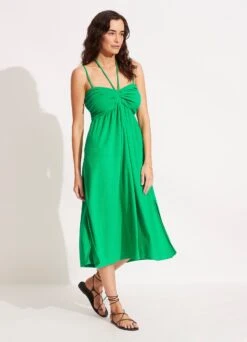 Terry Midi Dress - Green -Outlet Seafolly Store 54791 DR Green 4