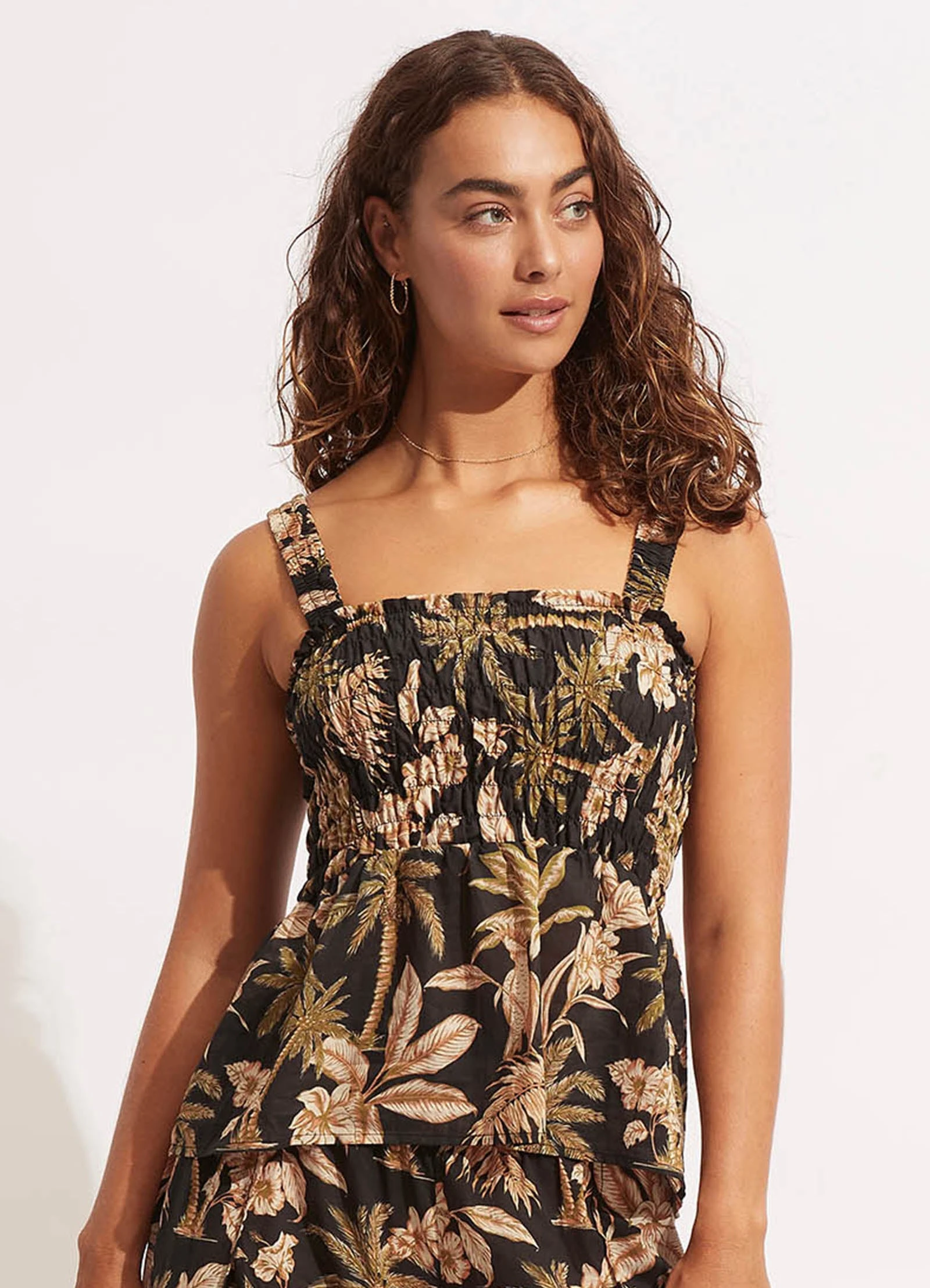 Castaway Shirring Top - Black 4 Castaway Shirring Top - Black - Image 2