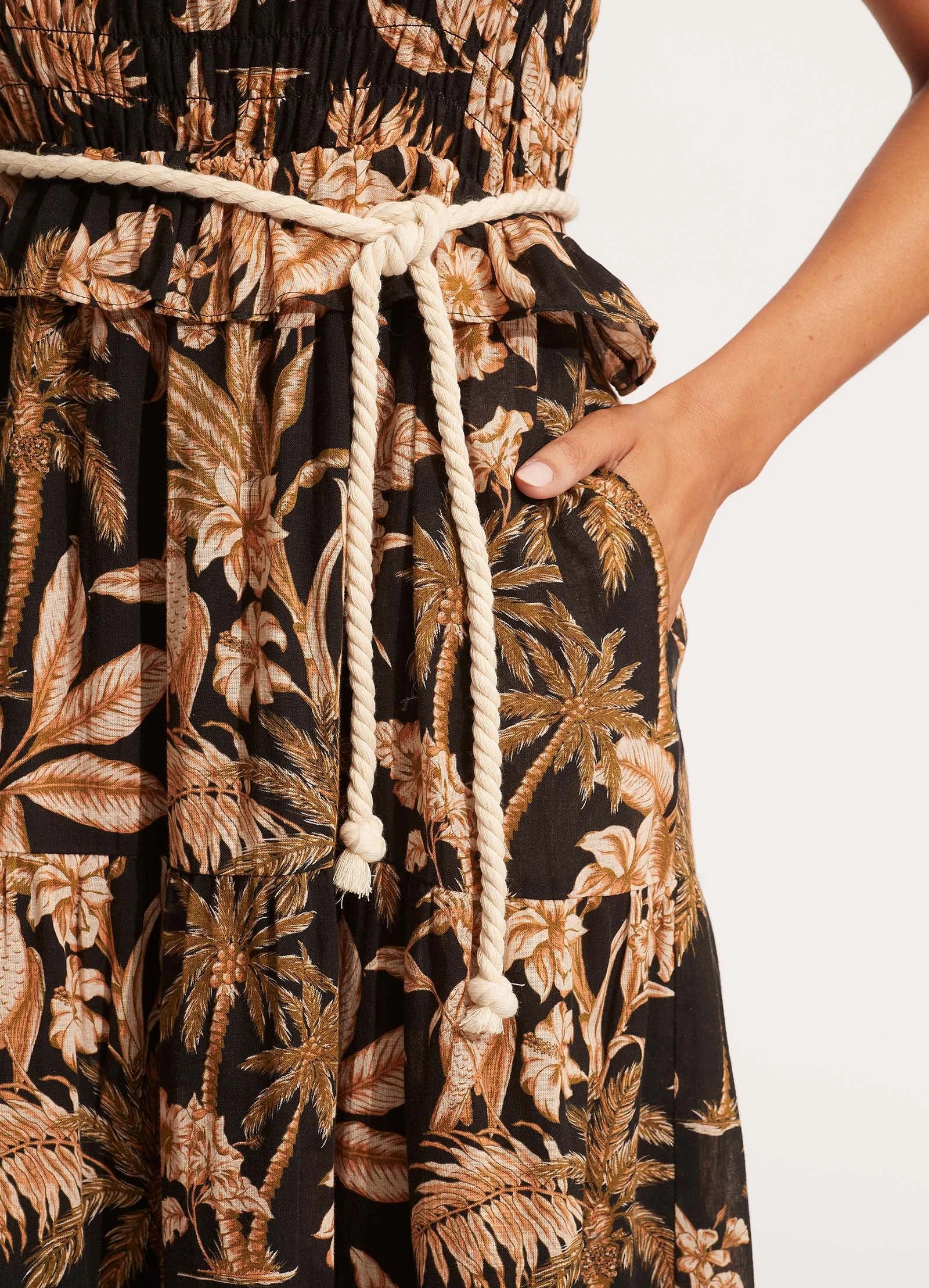 Castaway Shirring Dress - Black 8 Castaway Shirring Dress - Black - Image 6