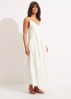 Poplin Maxi Dress - White -Outlet Seafolly Store 54817 DR White 3