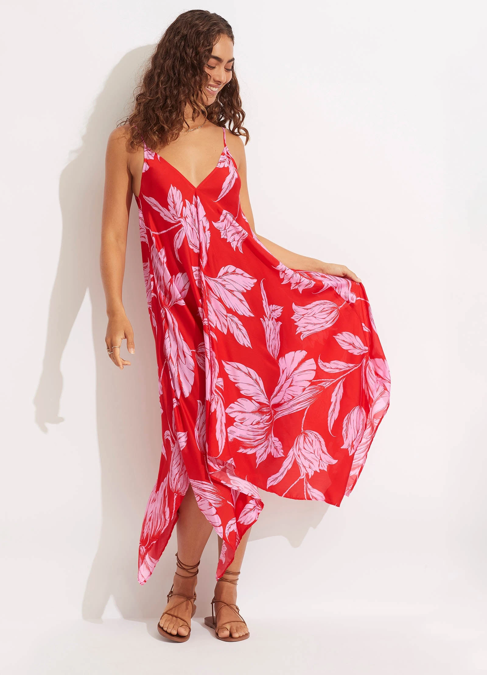 Fleur De Bloom Scarf Dress - Chilli 3 Fleur De Bloom Scarf Dress - Chilli