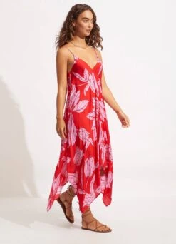 Fleur De Bloom Scarf Dress - Chilli 9 Fleur De Bloom Scarf Dress - Chilli -Outlet Seafolly Store 54841 DR Chilli 3