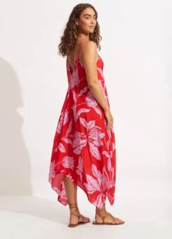 Fleur De Bloom Scarf Dress - Chilli 10 Fleur De Bloom Scarf Dress - Chilli -Outlet Seafolly Store 54841 DR Chilli 4