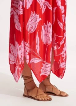Fleur De Bloom Scarf Dress - Chilli 11 Fleur De Bloom Scarf Dress - Chilli -Outlet Seafolly Store 54841 DR Chilli 5