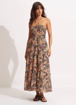 Take Flight Tiered Dress - Mandarin -Outlet Seafolly Store 54867 DR Mandarin 3