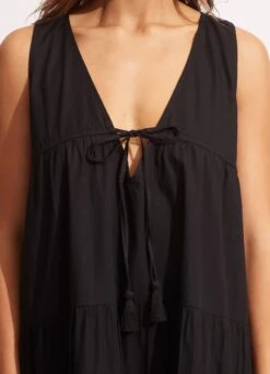 Sunbreak Poplin Dress - Black -Outlet Seafolly Store 54877 DR Black 6