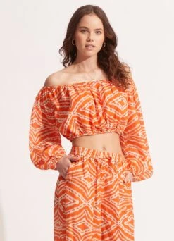 Zanzibar Crop Top - Mandarin 12 Zanzibar Crop Top - Mandarin -Outlet Seafolly Store 54953 TO Mandarin 5