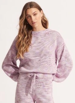 Marl Knit Jumper - Lilac