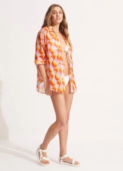 Modern Take Cover Up - Mandarin 9 Modern Take Cover Up - Mandarin -Outlet Seafolly Store 55046 CU Mandarin 5