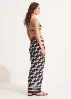 Modern Take Sarong - Black -Outlet Seafolly Store 55047 SG Black 5