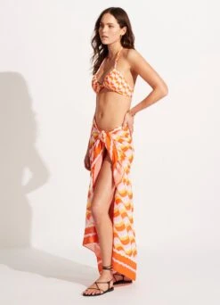 Modern Take Sarong - Mandarin -Outlet Seafolly Store 55047 SG Mandarin 4