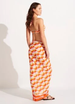 Modern Take Sarong - Mandarin -Outlet Seafolly Store 55047 SG Mandarin 5