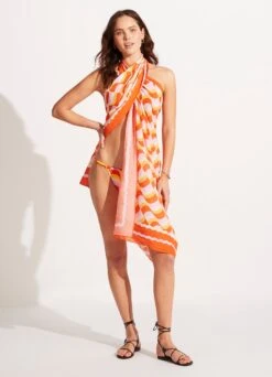 Modern Take Sarong - Mandarin -Outlet Seafolly Store 55047 SG Mandarin 8